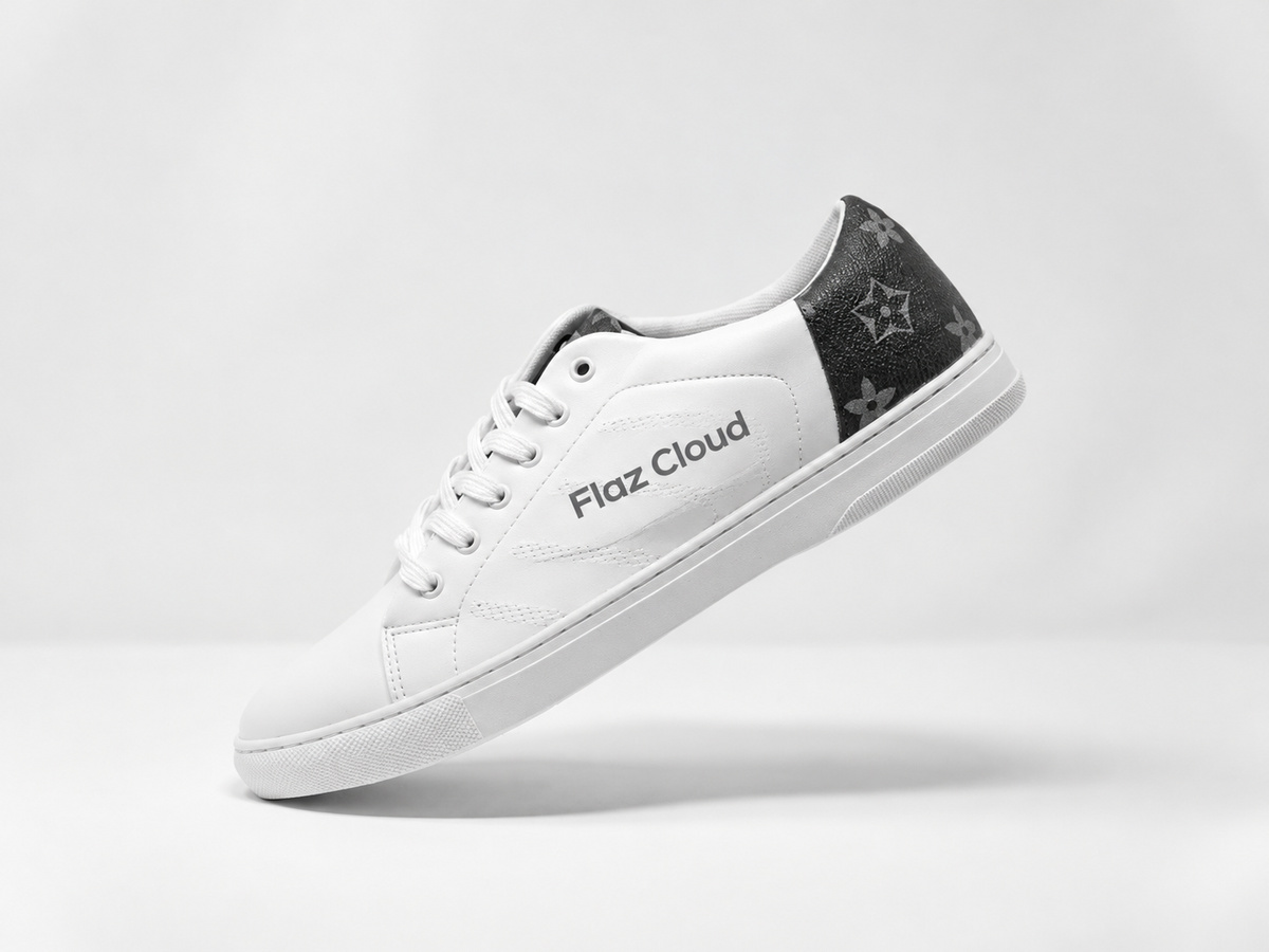 Sesudah: Low-top putih menguning
